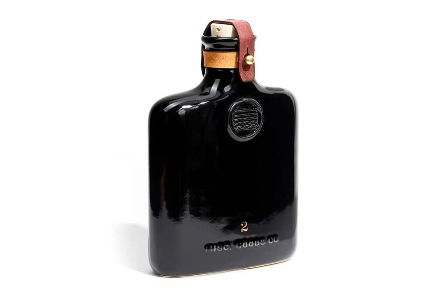 Ceramic Flask with Leather Trim